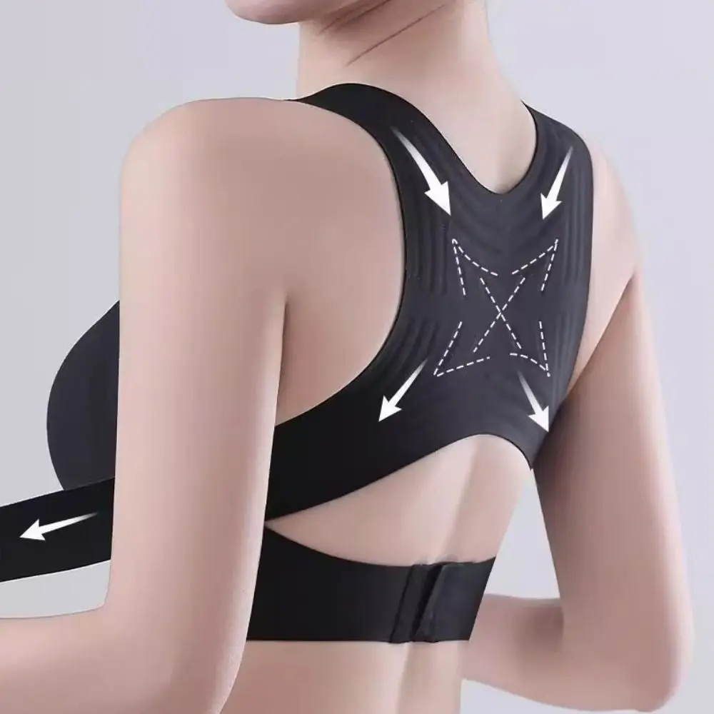 Breathable Seamless Posture Bra Anti-Sagging Shockproof Seamless Sports Bra Gathered Lingerie Style Sports Bra For Women