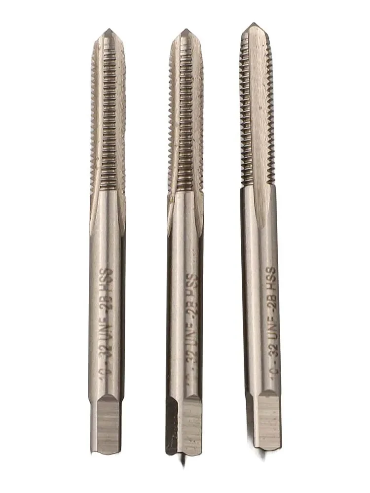 Set di rubinetti filettati 3 pezzi 10 X 32 per un taglio efficiente del filo adatto alla maggior parte dei metalli e leghe Utensile in acciaio ad alta velocità