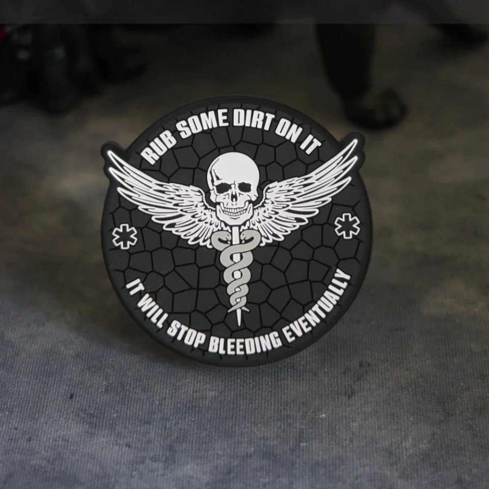 IT WILL STOP BLEEDING EVENTUALLY PVC Tactical Patch Hook&Loop Medical Star of Life Skull Morale Badge Backpack Clothes Applique