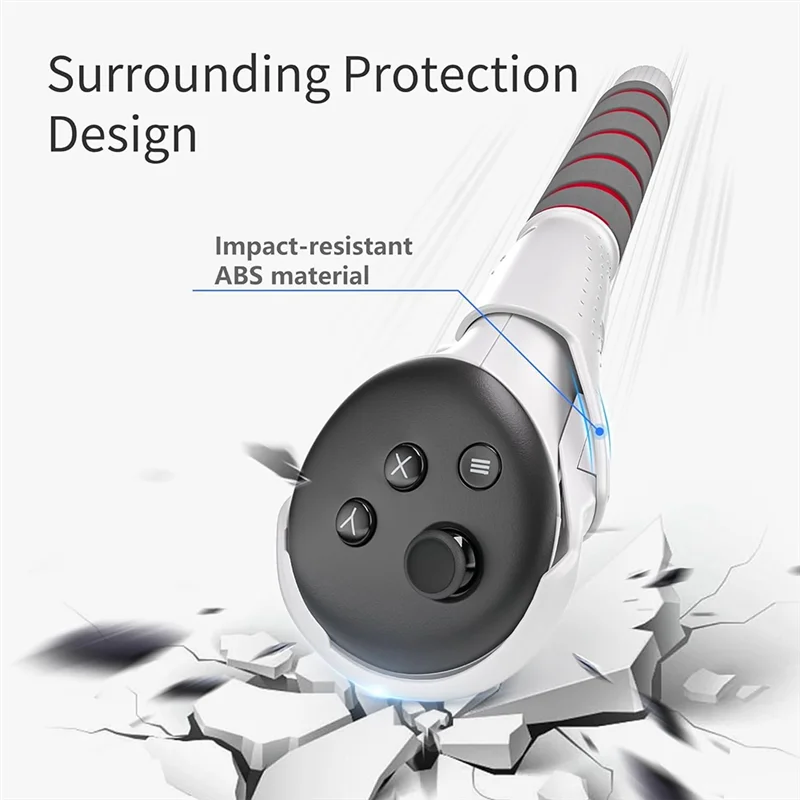 M16K-VR Games Accessories Handle Long Arms Grips For Meta Quest 3/Quest 3S Controller VR Baseball Play