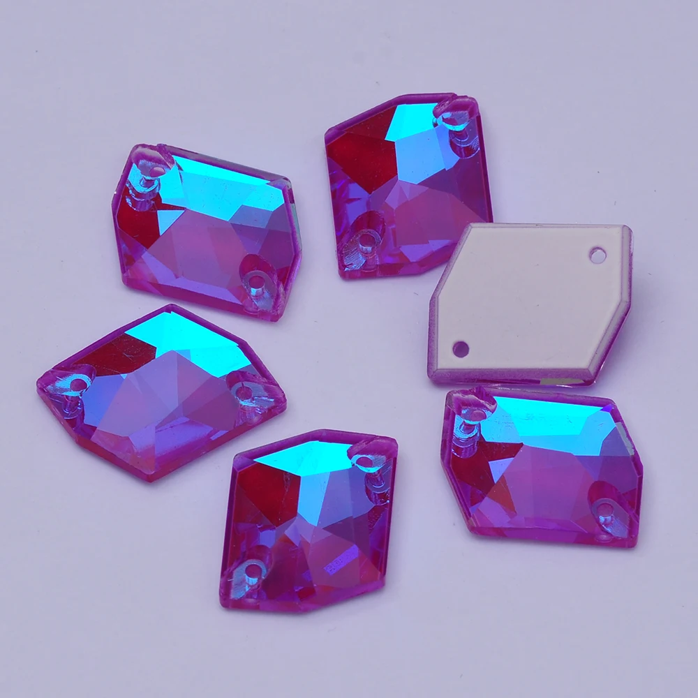 PUBRILEX Elektrisches Violett DeLite Diamantglas Aufnähbare Strasssteine Flache Rückseite Dekorative Kristalle DIY Nähhandwerk Strass Edelsteine – Detail 9