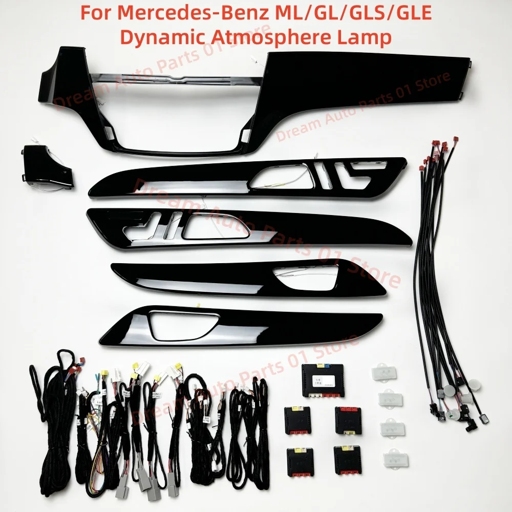 Piano black trim bar Ambient light For Mercedes-Benz ML GL GLE GLS W166 X166 X292 C292 Automotive interior lighting  Auto parts