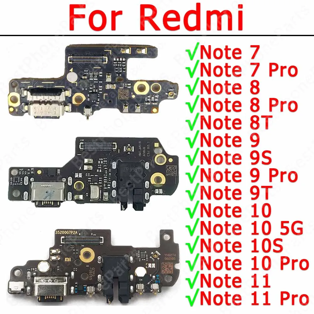 

Original Usb Connector For Xiaomi Redmi Note 9 9S 9T 8 8T 7 11 10S 10 Pro Charge Board Charging Port Plate Pcb Ribbon Socket