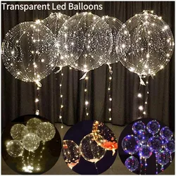 LED Light Up Bobo Balloons Transparent Balloons with 3M String Lights Bubble Ballon Christmas Valentine's Day LED Balloons