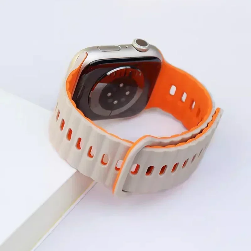 Sport Silicone Straps for Apple watch band 45mm 40mm 46mm 41mm 49mm 42mm 44mm correas bracelet iWatch ultra 2 series 10 9 8 7 SE