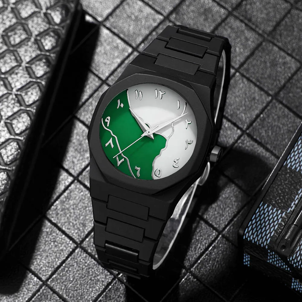 1pc latest fashionable quartz men's watch with plastic strap, suitable for daily wear