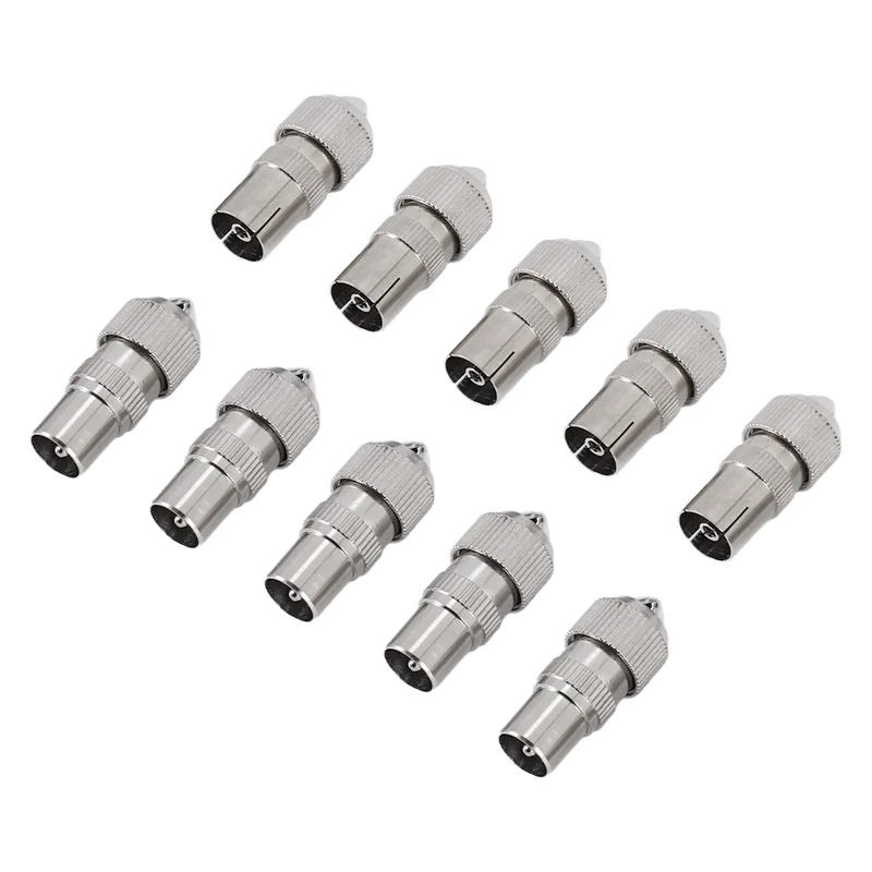 A46T 10pcs (5 x Male, 5 x Female)TV Aerial Coaxial Cable Connectors Adaptor