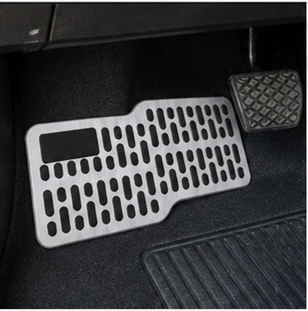 2Pcs Heavy-Duty Non-Slip Brake Pedal Covers Stainless Steel Car Pedal Extenders Widened Design for Safe Driving Automotive