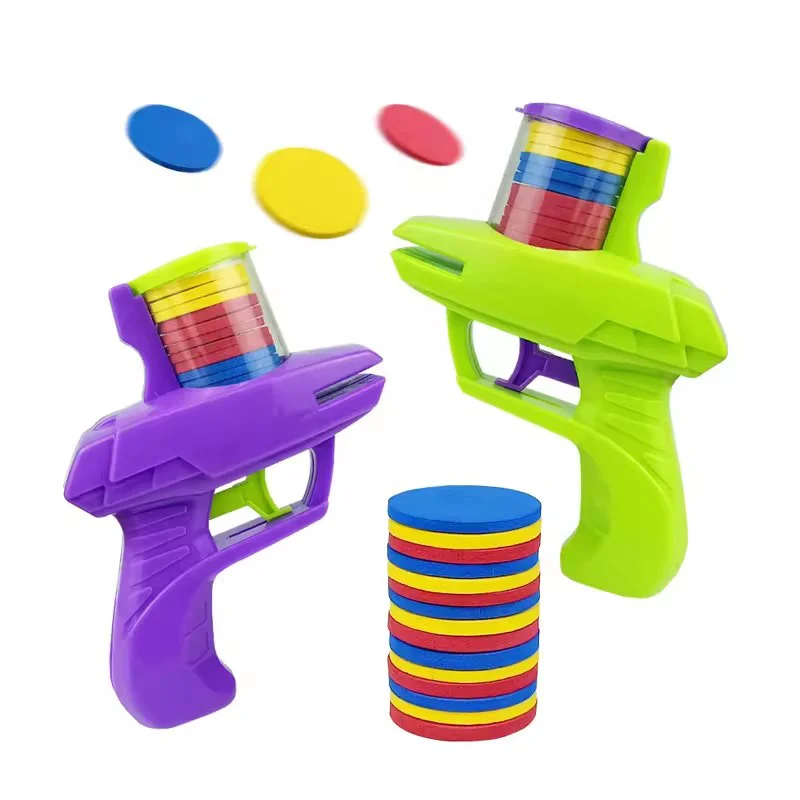 Foam Disc Launcher Handheld Flying Disc Shooter Indoor Outdoor Backyard Shooting Game Toy For Dog Cat Birthday Gift
