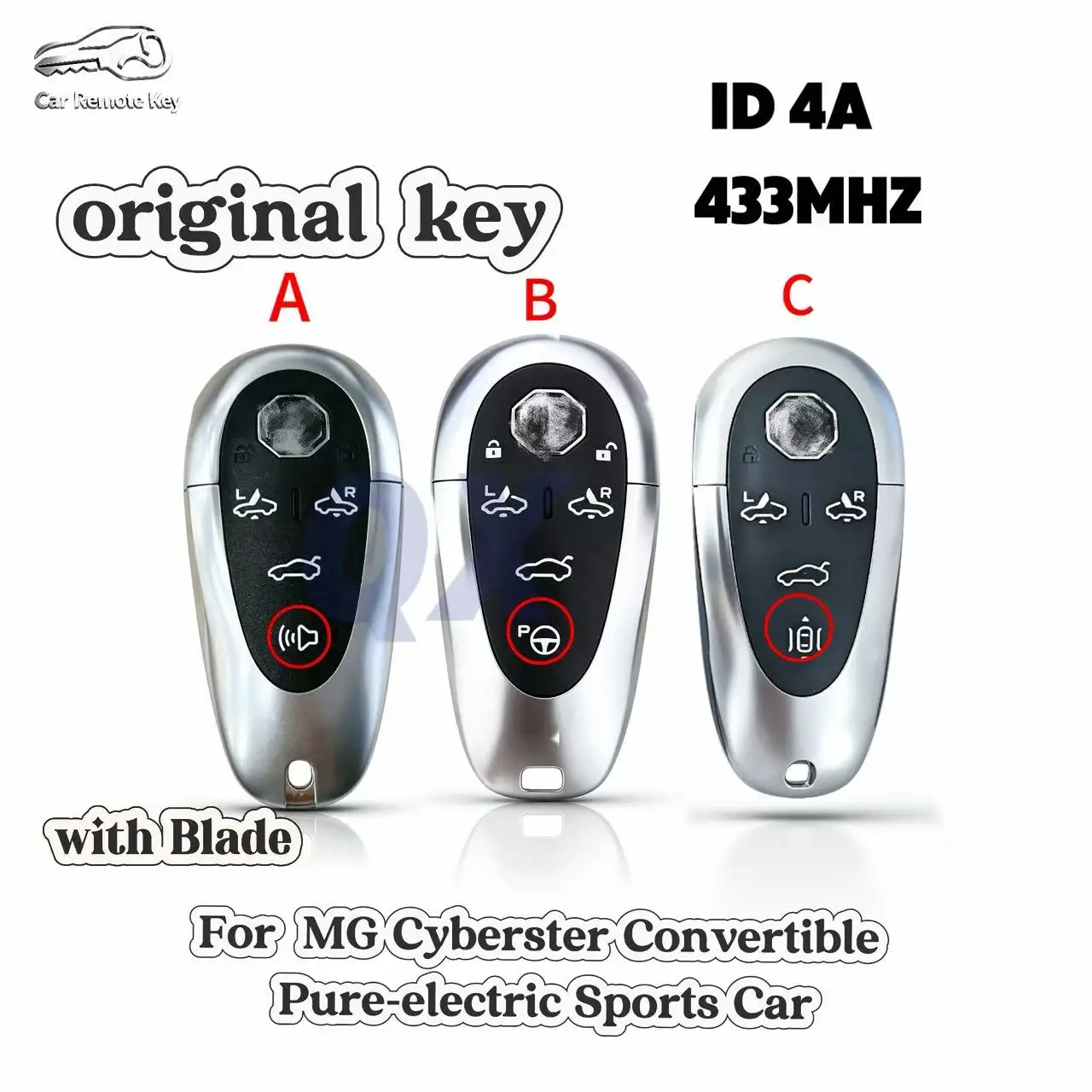 Original intelligent remote control key applicable to MG Cyberster Convertible Pure‑electric Sports Car