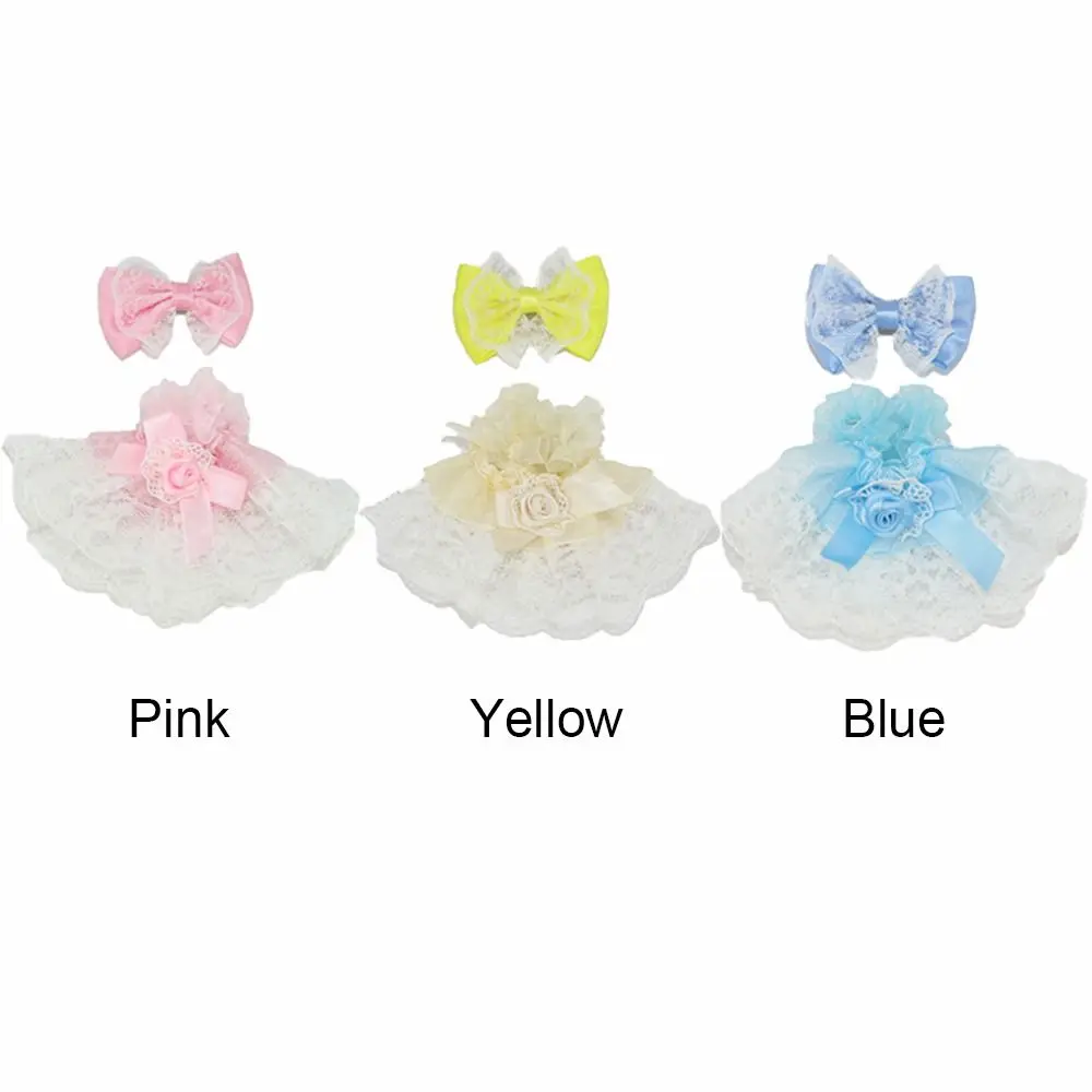 10CM Doll Clothes Bowknot Headdress Replacement Outfit Multicolor Doll Lace Dress Suit Changing Dressing Game Playing House