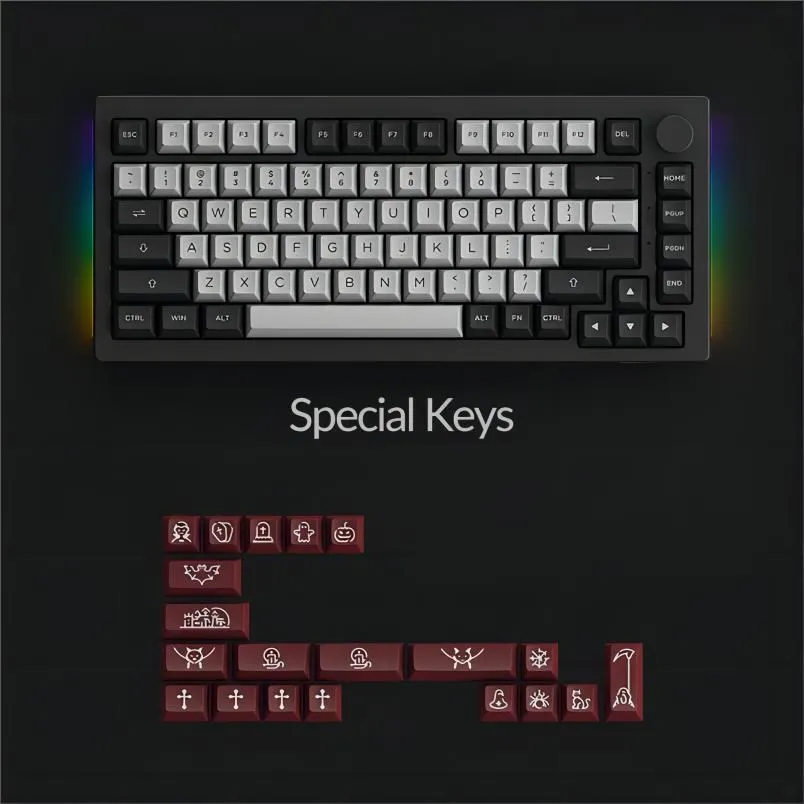 Akko 5075B Plus Dracula Castle 75% Mechanical Gaming Keyboard 3/5 Pin Hot Swap Three-Modes RGB 2.4GHz Wireless/USB Type-C/BT 5.0