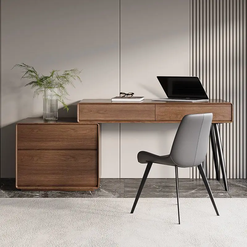 Home Solid Wood Modern Minimalist Bedroom Corner Computer Desk Dresser