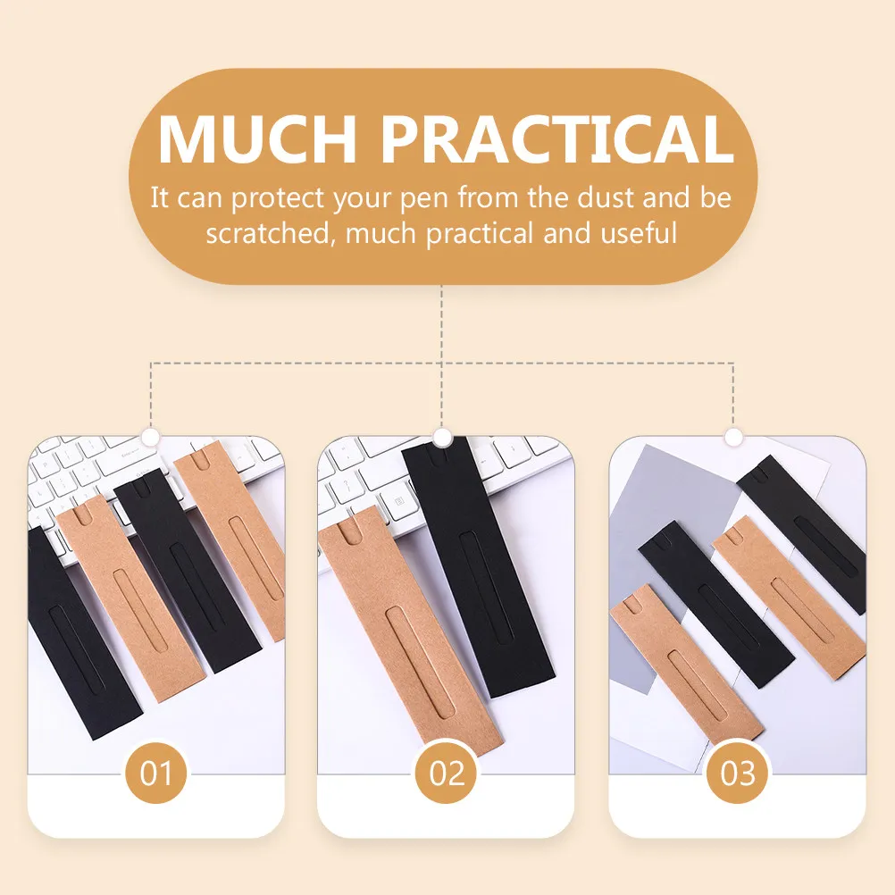 

30Pcs Single Pen Bag Kraft Paper Material Creative Retro Style Portable Pen Storage Solution Wrapping Pouch for Gifts