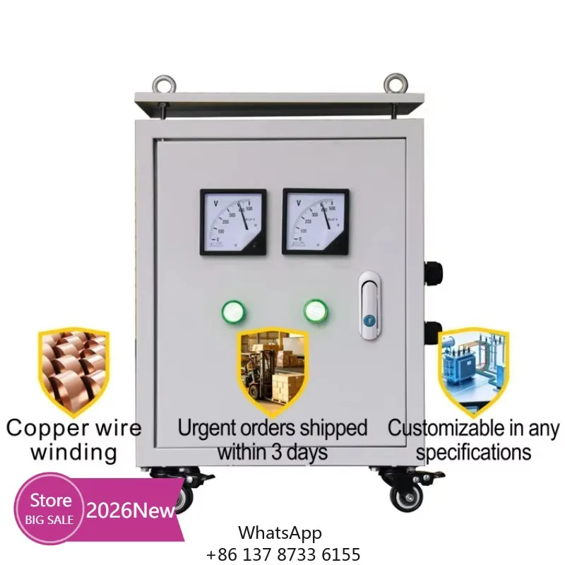 2026 New Certified Industrial Grade Three Phase Step Down Transformer With Digital Display And Protective Housing