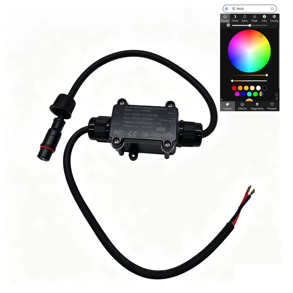 

Водонепроницаемый контроллер WLED APP DC5V-12V 24V WiFi Dream Color RGB RGBW с беспроводным управлением через приложение