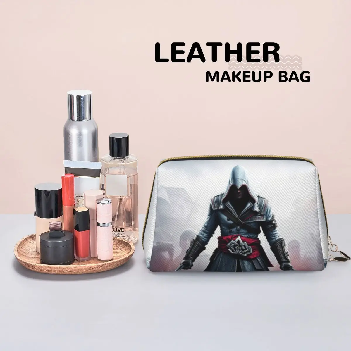 Assassins Creed RGB Action Adventure Gaming Women Cosmetic Bag Travel Makeup Organizer Pouch Toiletry Storage Dopp Kit Case