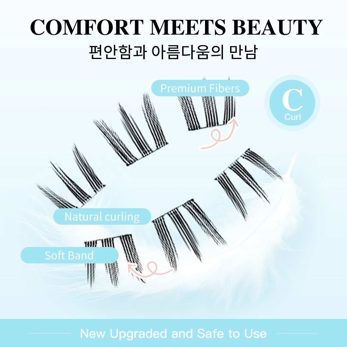 ขนตาปลอมแบบนุ่มสไตล์ Soft Idol ติดด้วยตัวเอง ไม่ต้องใช้กาว ขนตาเดี่ยวสำหรับผู้เริ่มต้น ใช้งานง่าย นำกลับมาใช้ใหม่ได้