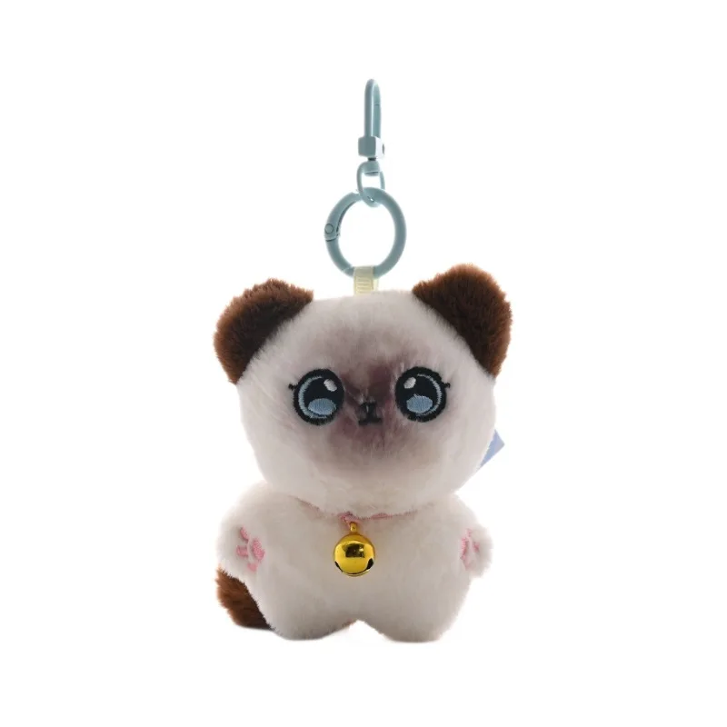 LLavero de felpa de familia de gatos, colgante de gato con calibre de nariz pequeño, mochila, colgante de muñeca