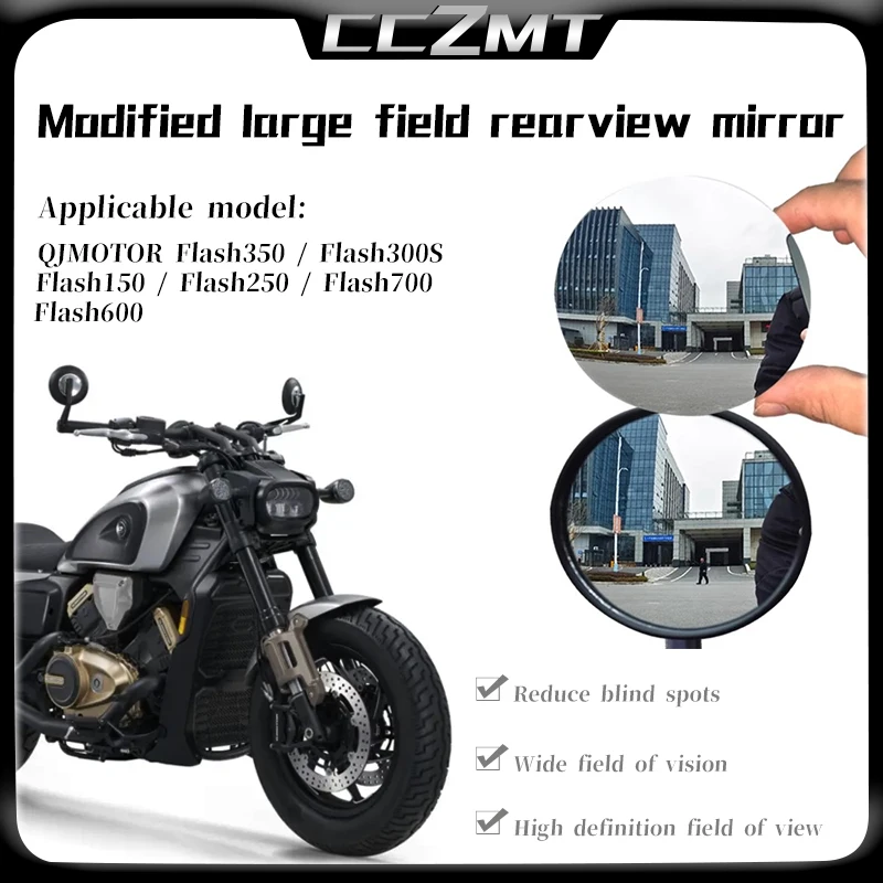 For QJMOTOR Flash300S Flash350 FLASH 150 250 700 600 Convex Mirror Increase Rearview Mirrors Side Rear Mirror View Vision Lens