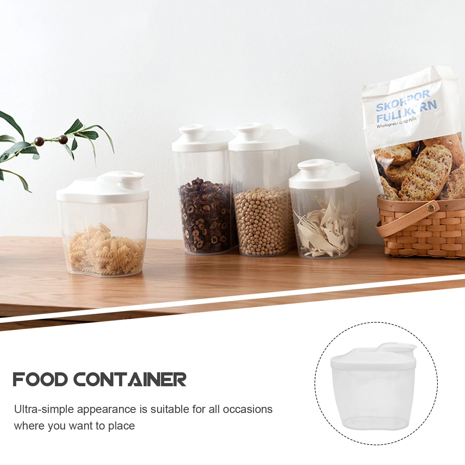 

Kitchen Storage Jars Rice Container Grains Holder Dispenser Food Clear Dried Tea Portable Canisters Airtight Design Premium