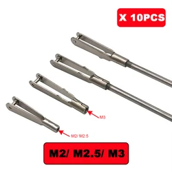 Acoplador de varilla de empuje de acero M2/ M3, piezas, nivel de conexión Servo, pinza de bocina de mandril de varilla para RC, Micro Drone, avión, piezas de barco, 10 Uds.