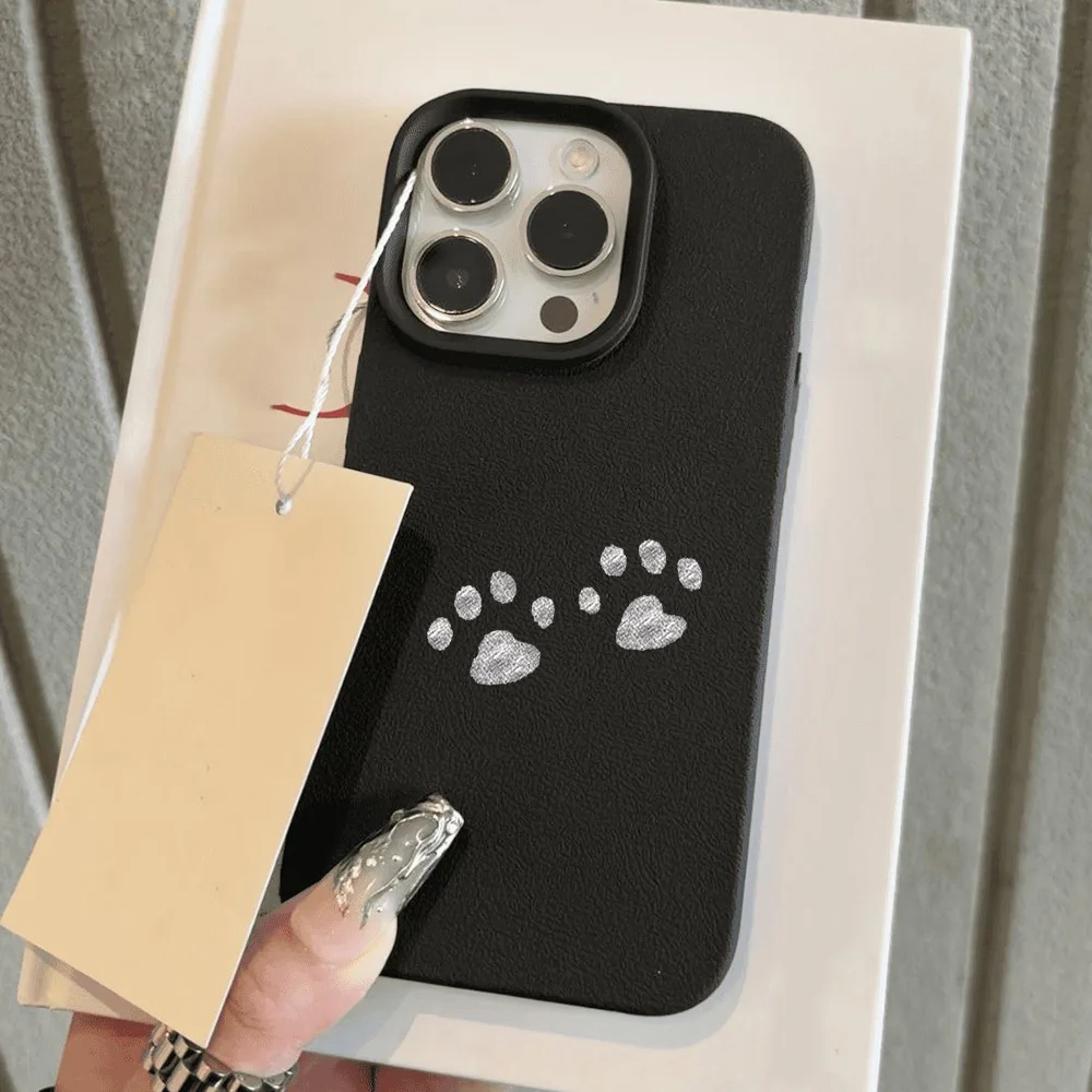 Lines Cute Cat Phone Case For iPhone 13 Case iPhone 15 16 11 12 14 17 Pro Max 17 Air Shockproof Bumper Soft Leather Cover Funda