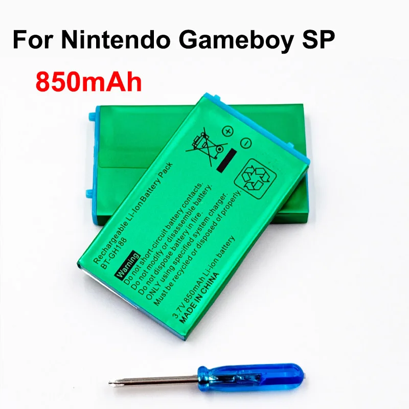 

3,7 В для Nintendo Gameboy SP аккумулятор 3,7 В литиевая аккумуляторная батарея 850 мАч для Nintendo GBASP GameBoy Advance GBA SP