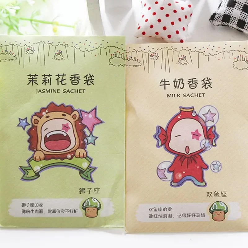 6X9Cm Tas Sachet Pewangi Rumah Lemari Pakaian Beraroma Biji-bijian Alami Deodoran Penyegar Udara Paket Cetak Warna-warni 12