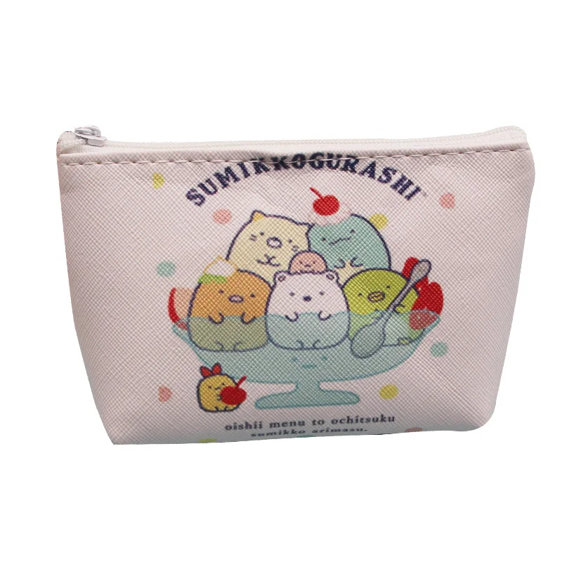 Random 3PCS Hello Kitty Purse Creative PU Coin Purse Sumikkogurashi Keychains Case Coin Pack Mini Kids Bag Small Cute Wallet