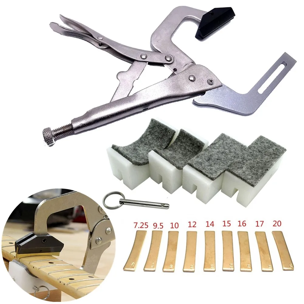 

Fingerboard Handheld Fret Press Insert Tool With 9 Radius Insert- Guitar Luthier Making Repair Sets Release Lever Neck- Suppots