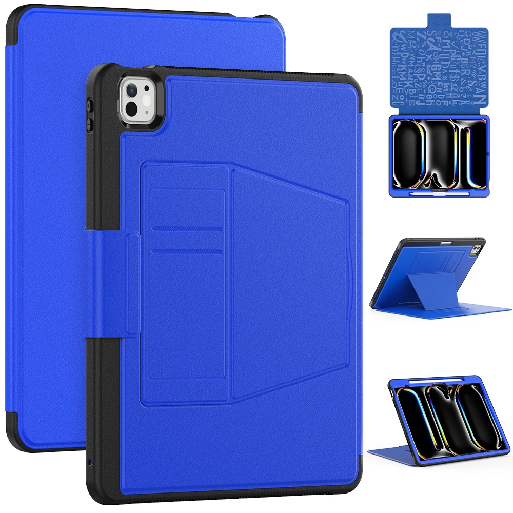 

Magnetic Case For Apple iPad Pro 13 2024 M4 Model A2926 A2925 A3007 With Pen Slot Flip Smart Cover Adjustable Built-in Kickstand