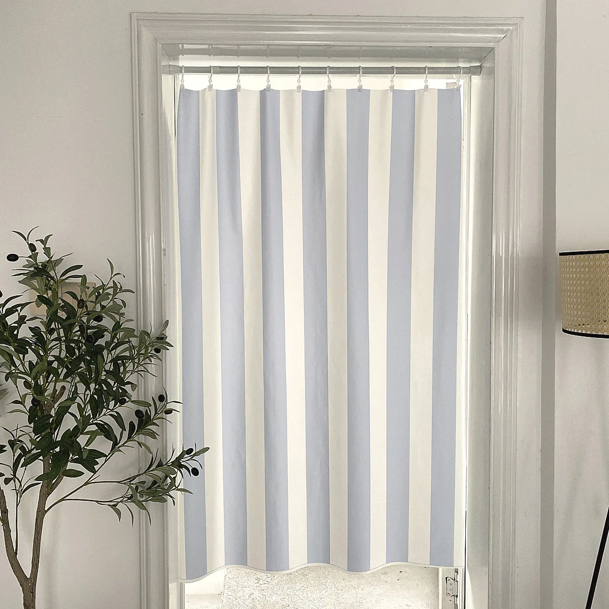 Wide Striped Door Curtain Korean Style Half Partition Curtains for Bedroom Living Home Decoration