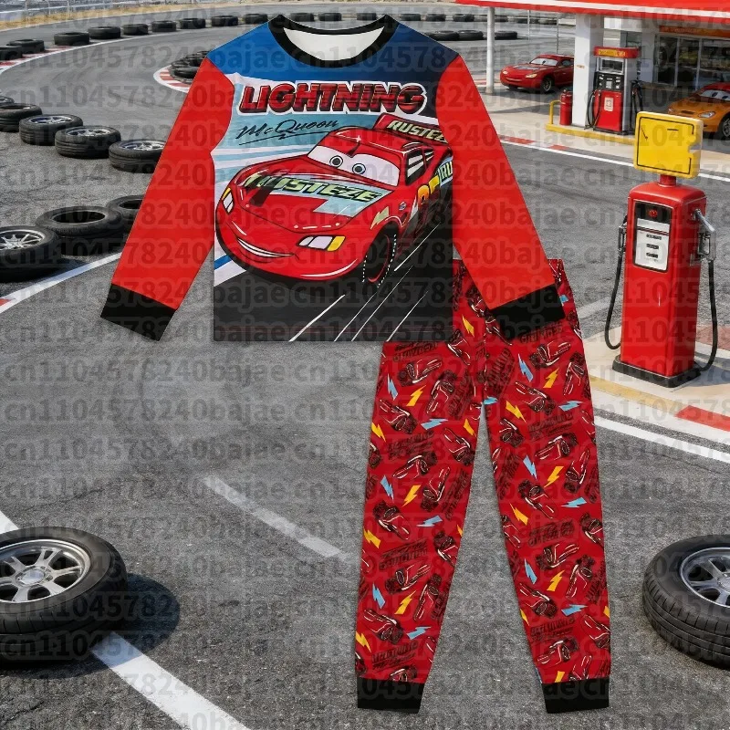 

2025-26 Spring/Autumn Disney Cars Lightning McQueen Children's Cartoon Cute Printed Comfortable Long-sleeved Suit Home Pajamas