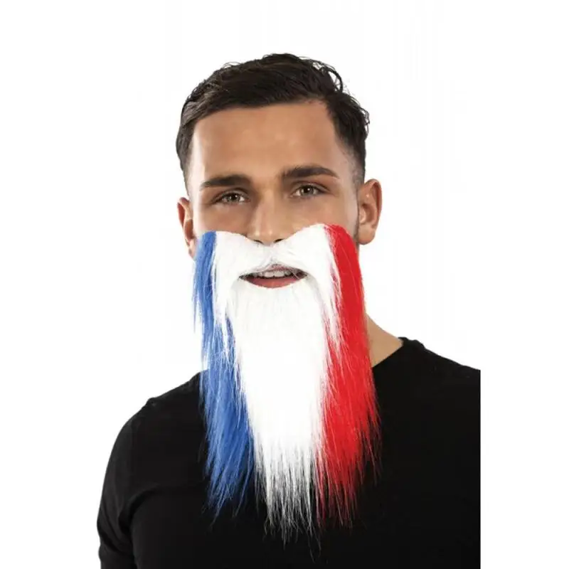 France Fans Blue White Red Beard Accessories Ball Games Games Wigs Mardi Gras Oktoberfest Soccer Cheer Cap with Braids