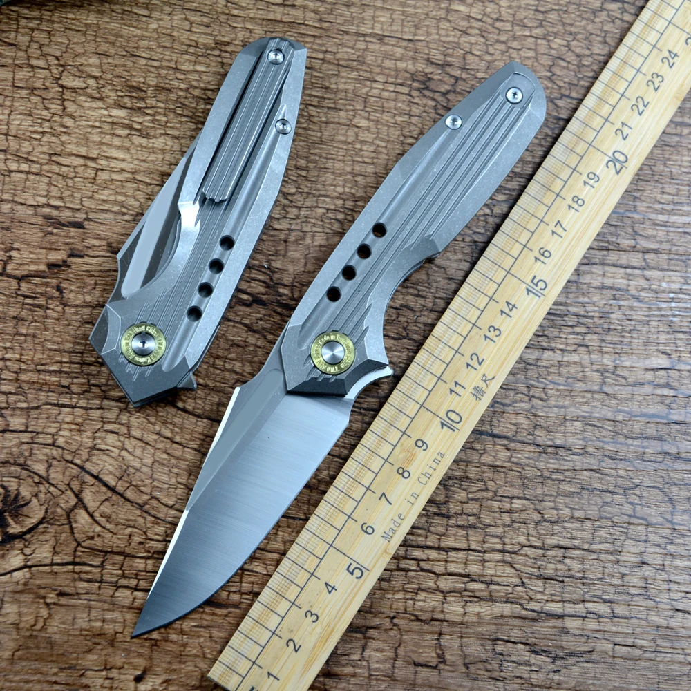 

Twosun Knife TS194 M390 Blade Flipper Fast Open Titanium Handle Folding Survival Hunting Outdoor Tool