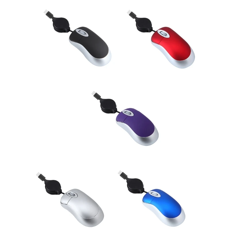 Type C Corded Mouse Laptops Mouse Corded Mouse Optical Travel Mouse Retractable Cable for PC Desktop Mouse Notebook