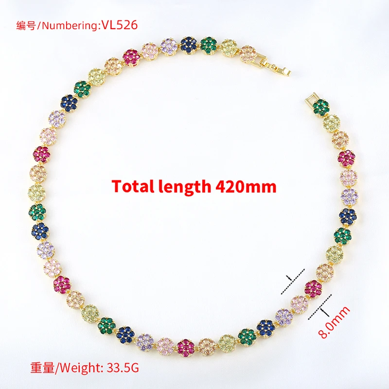 ZHUKOU Summer Dopamine Series Vibrant Colorful Flower Necklace Bracelet Wholesale:VL526 VL527