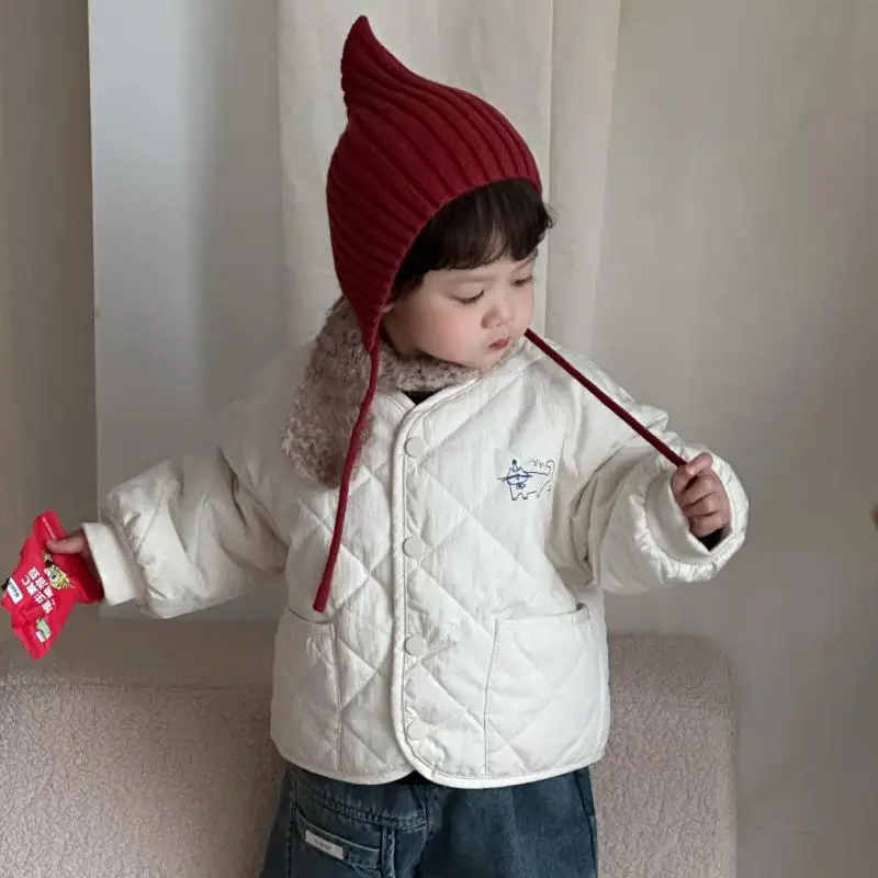 

2025 Winter New Baby Cotton Padded Jacket Infant Boys Warm Coat Plus Velvet Thick Girls Casual Cardigan Toddler Clothes