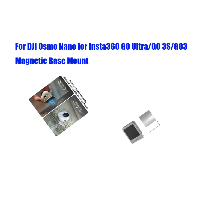 

For DJI Osmo Nano for Insta360 GO Ultra/GO 3S/GO3 Magnetic Base Mount Multi-Function Adjustable Adapter Mount Portable Accessory