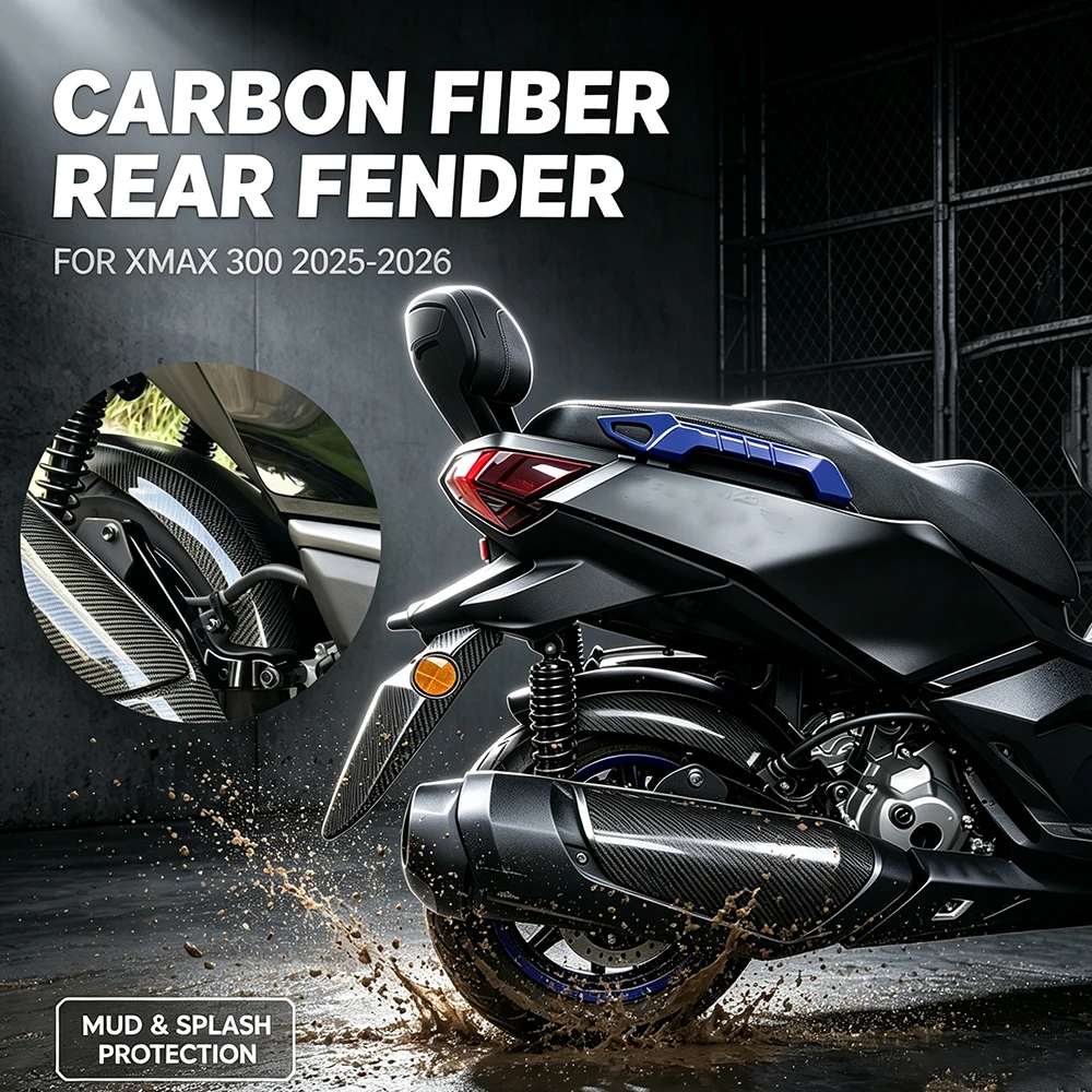Motorrad-Verlängerter Heckfender im Carbon-Look, Spritzschutz-Kit für XMAX 300 2025-2027 X-MAX 250 2026