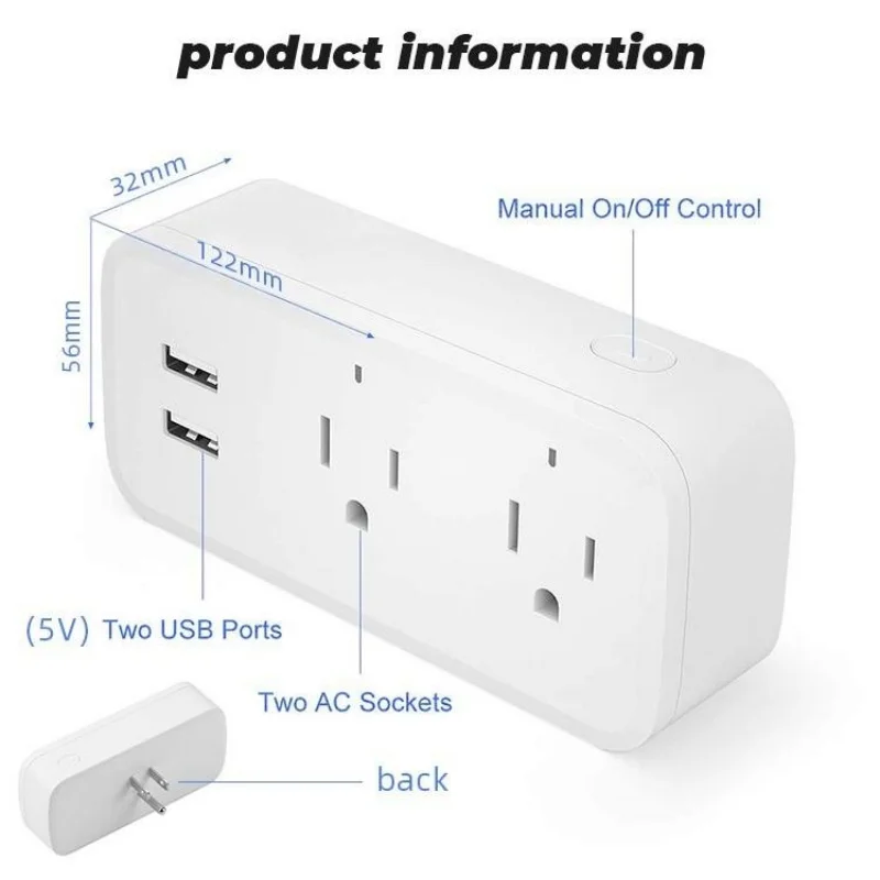 16A US Plug Tuya Wifi Smart USB Socket  automação residencial inteligente switch socket multipresa elettrica smart switches