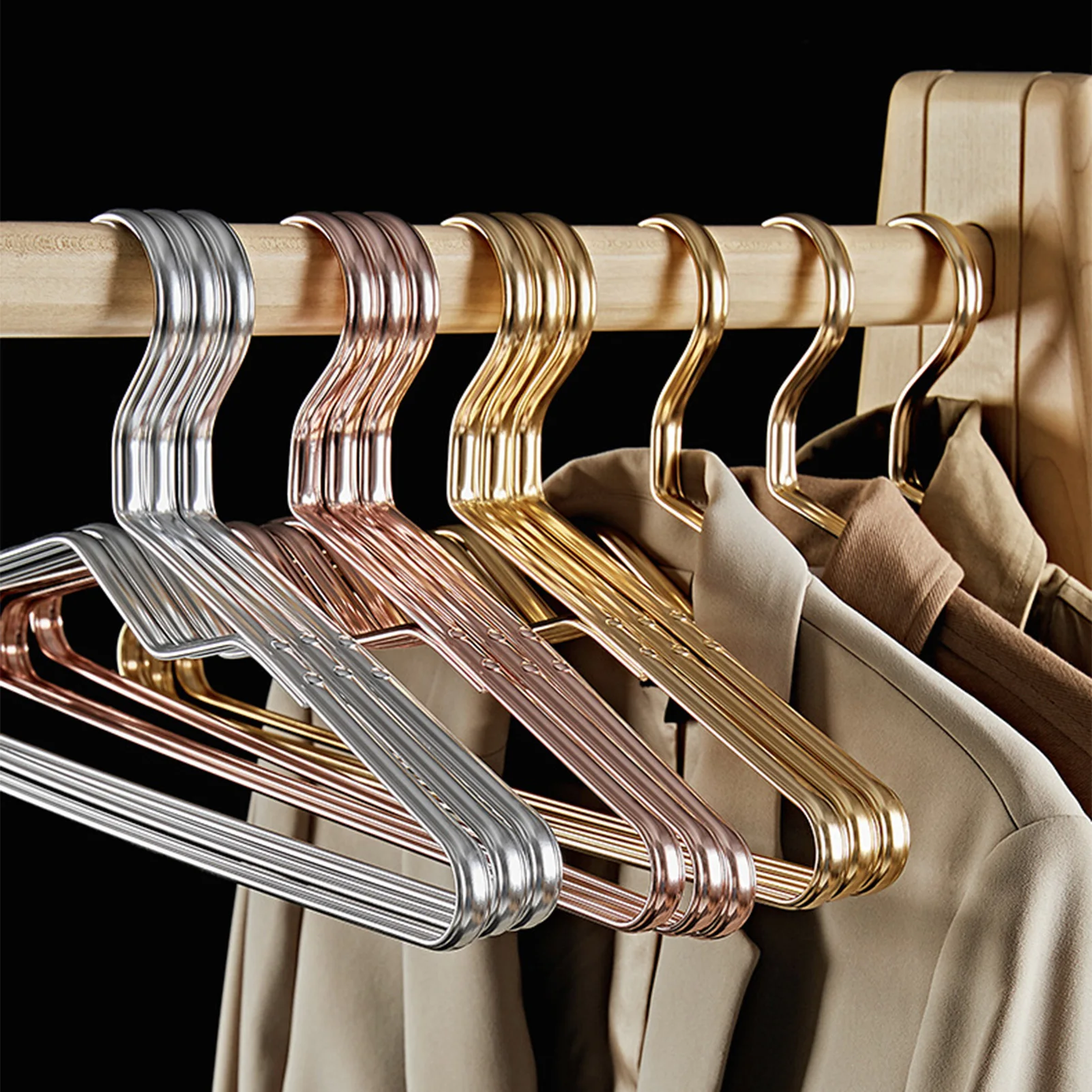 

5pcs Aluminum Alloy Clothes Hanger Thickened Hangers for Closet Clothing Store Display Wardrobe Organizer Clothes Hanger