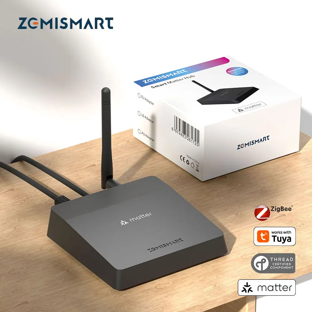 Zemismart M1 Pro Hub IR Matter Thread Zigbee Gateway con Antena Compatible con Tuya Smart Life Homekit Google Home SmartThings HA