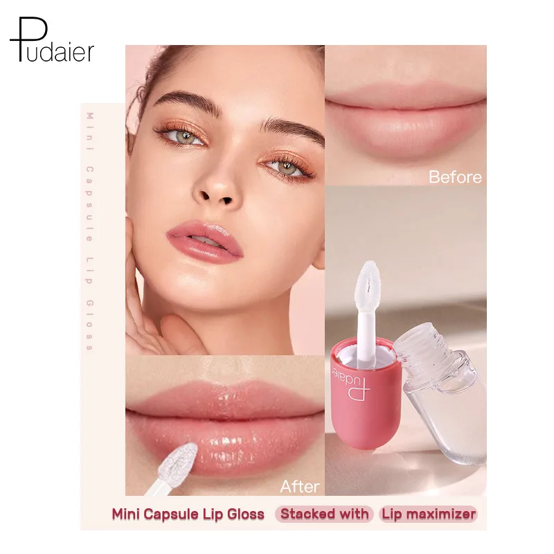 Gratis verzending Mini Capsule Lipgloss Make-up Temperatuurverandering Transparante kleur veranderende Lip Plumping Glitter Lip Glaze Cosmetische