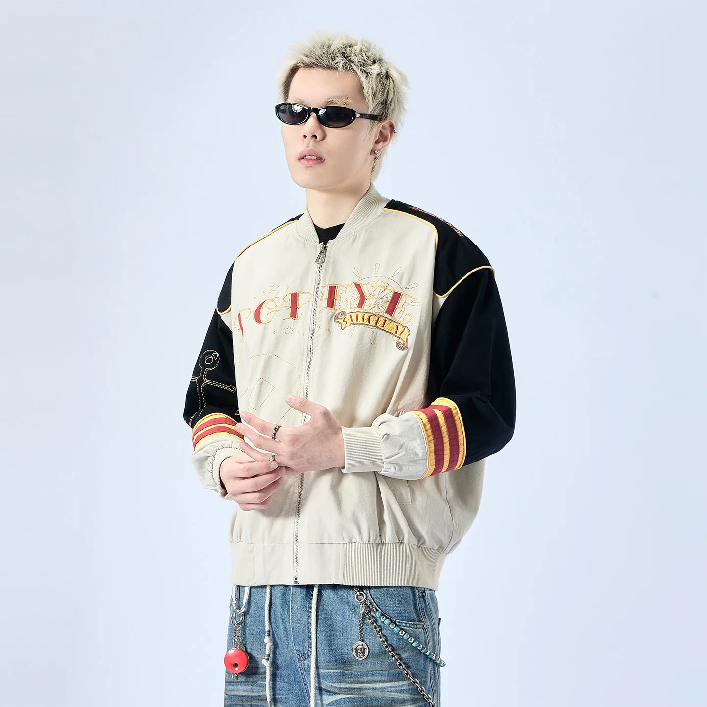American Retro Embroidery Baseball Jacket Men Women Streetwear Hip Hop Loose Casual Spring Autumn Jacket Student Couple Coat
