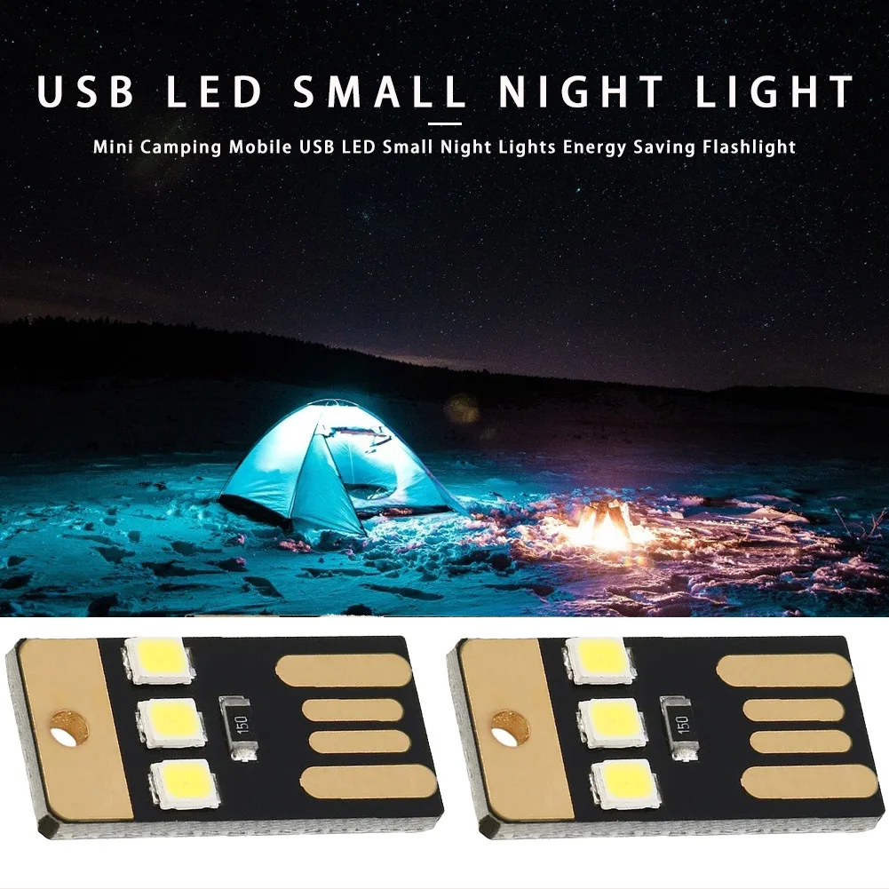 Mini USB Power LED Light, 1Pcs Mini Ultra-Thin Portable USB LED Light Pocket Card Lamp Mobile Power Camping Laptop Tactical New