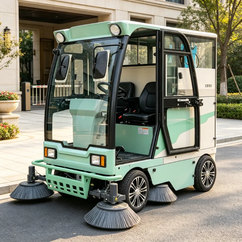 Ride-on Floor Street Road Sweeper 1980mm 14500㎡/h Battery Powered Multi-Scene Sweeping Machine For Commercial Use
