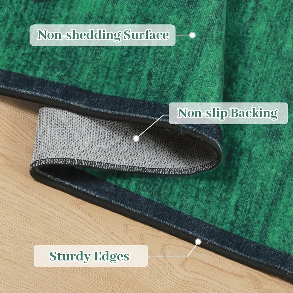 سجادة نمر البحر مقاس 5 × 7 سجاد منطقة لغرفة المعيشة كومة منخفضة رقيقة مطبوعة على شكل حيوانات سجاد أخضر لغرفة النوم سجاد جمالي قابل للغسل