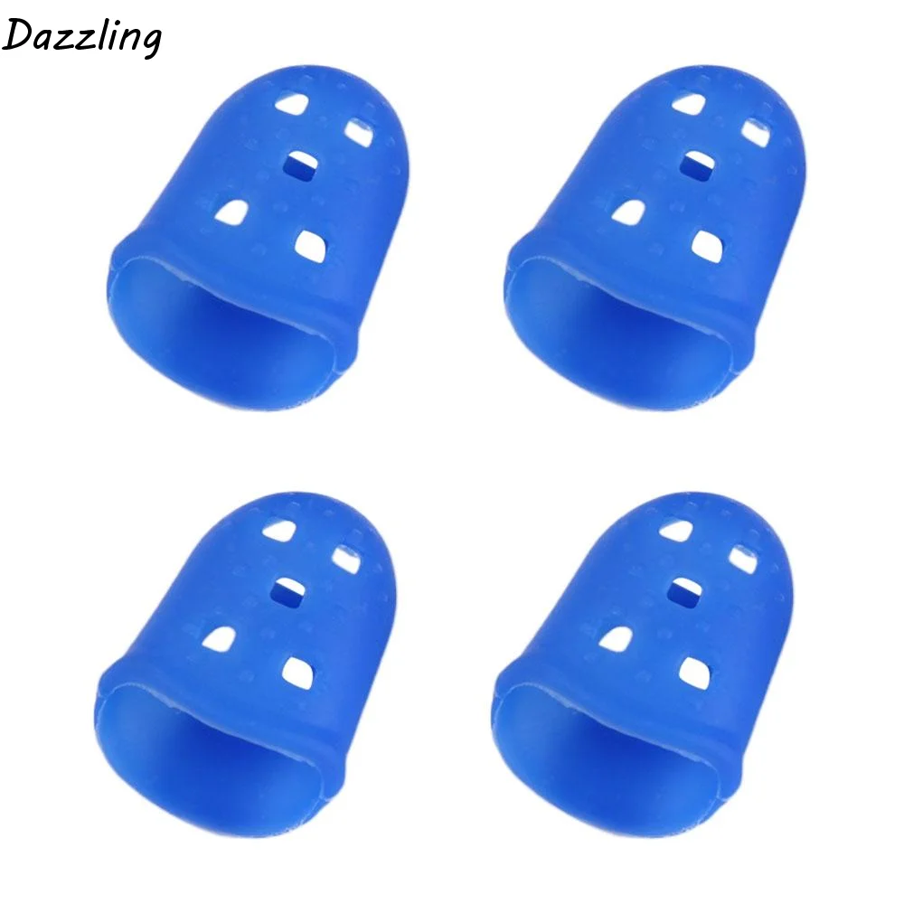 

Набор из 4 нескользящих защитных накладок для пальцев для гитары, резиновые наперстки, силиконовые защитные накладки для рук, аксессуары для гитары